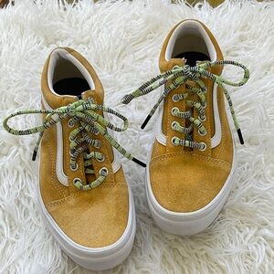 Vans Yellow and White Platform Sneakers